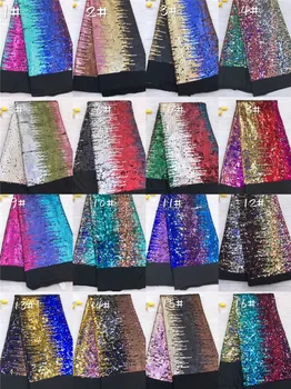 

Classic design sequins lace fabric BZL-12518 with sequins beautiful Nigerian sequins lace fabric for party dress