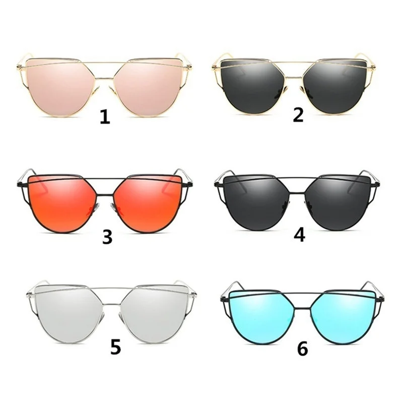 Автомобильный драйвер очки кошачий глаз винтажная, брендовая, дизайнерская зеркало из розового золота солнцезащитные очки для женщин металлические Светоотражающие Плоские линзы солнцезащитные очки