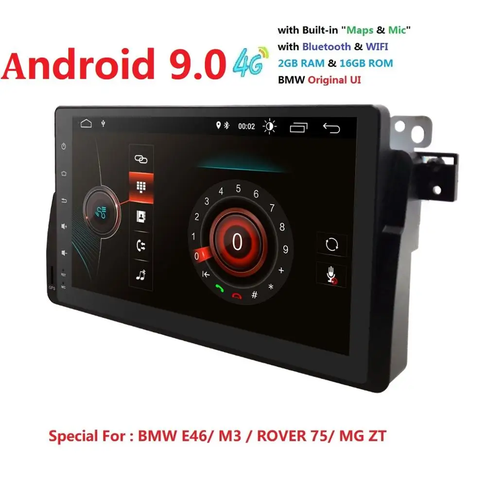 Cheap 2 Din Auto Radio Android 9.0 For BMW/E46/M3/MG/ZT/Rover 75/320/318/325 Car Multimedia Video Player GPS Navigation DVR DSP IPS 2