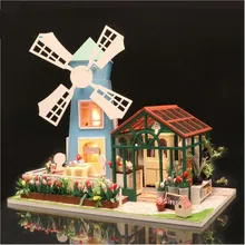 CuteFamilies Дом DIY Кукольный дом ветряная мельница Цветочный дом Миниатюрные аксессуары для кукольного домика игрушки для детей Juguete Brinquedos