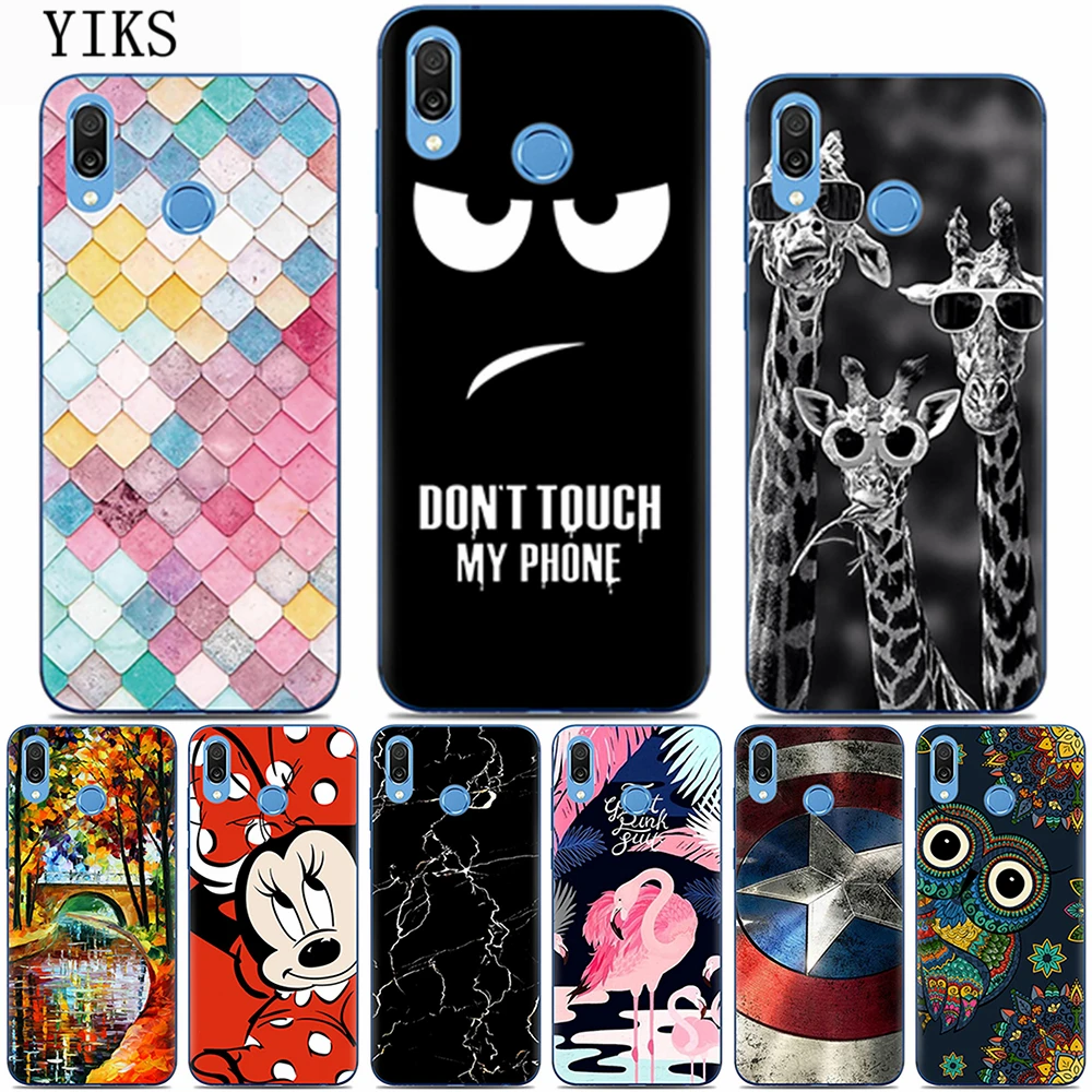 YIKS Case for Huawei Honor Play 6.3inch Luxury Cartoon TPU fundas honor play Soft Silicone Protective Back Cover |
