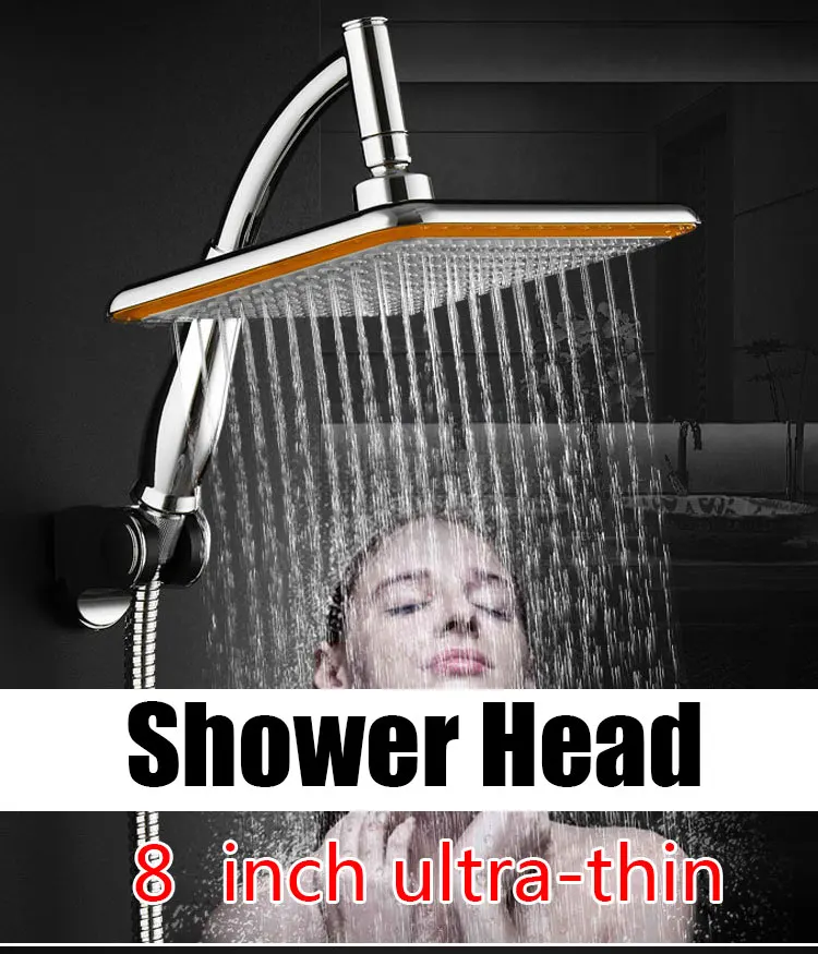 Горячая и холодная квадратная водосберегающая насадка для душа Ультра ультратонкая Нержавеющая сталь насадка Дождь душ ванная комната