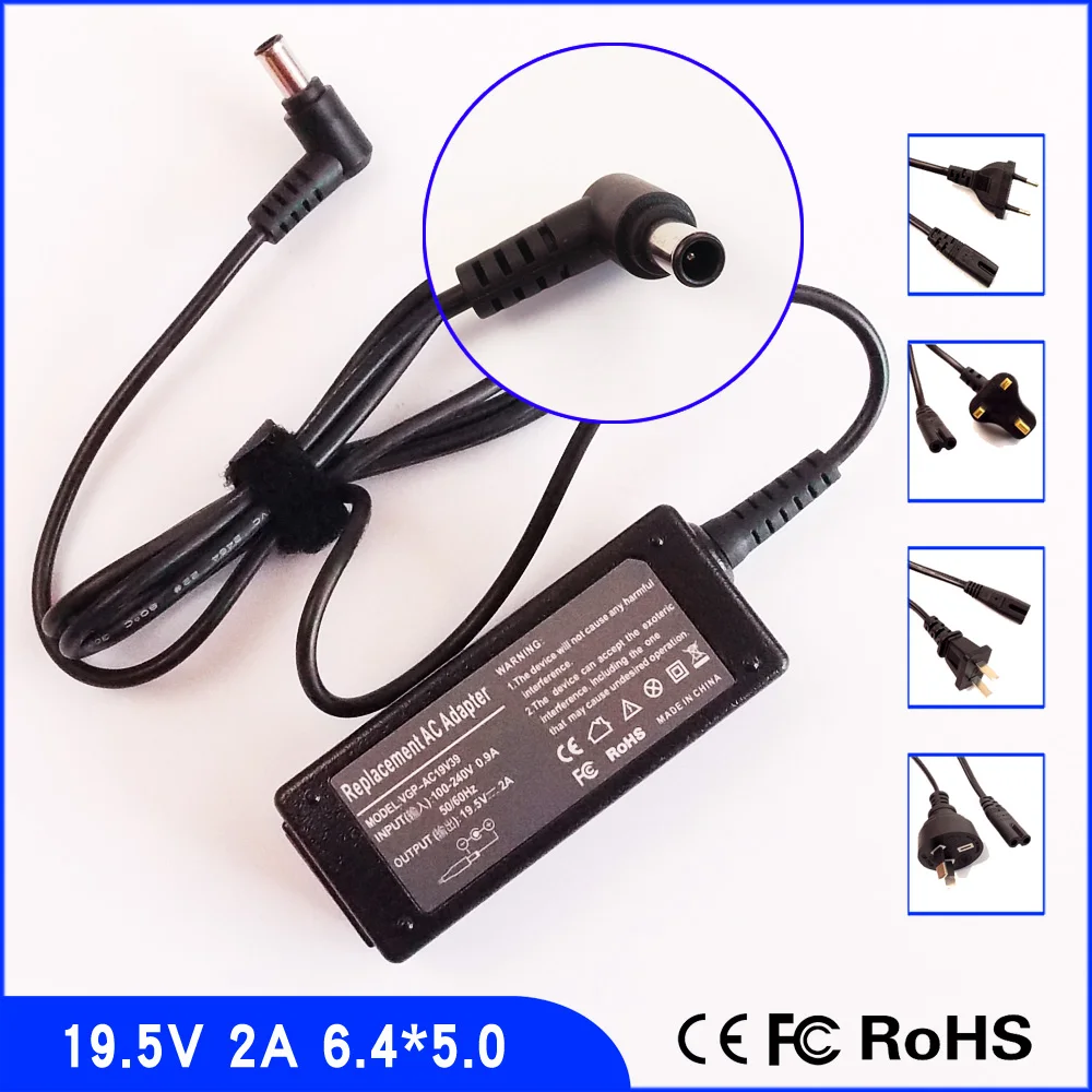 19.5V 2A Laptop Ac Adapter Power SUPPLY + Cord for Sony VAIO SVT11138CC 11128 11137 SVT111A11T/B11 SVT131A11T SVT14117CXS | Компьютеры и