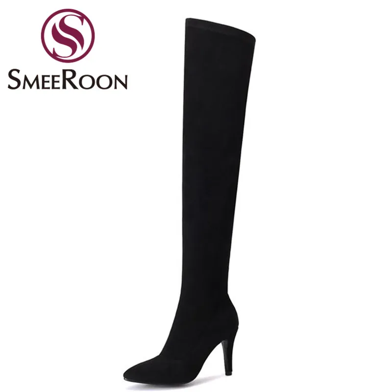 D'hiver Sur Chaussures Haut Vente Mince Chaude Qualité Genou Femmes Bottes grey Mode 2018 Talons Sexy Le Automne Smeeroon Cuissardes Noir RzwfxS8qWT