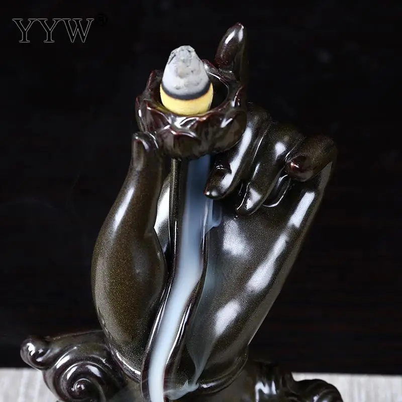 Lotus Buddha Incense Burner Backflow Incense Cone Holder Oud Incenso Aroma Burner Smoke Waterfall Censer Aromatherapy Home Decor