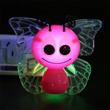 СВЕТОДИОДНЫЙ Красочный Настенный Ночной светильник украшения RGB светодиодный Ночной светильник в виде маленькой пчелы; футболка с бабочками и детей лампы для домашнего декора, подарок на день рождения