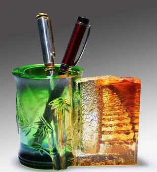 

creative fashion simple modern office desk Decoration glass pen holder