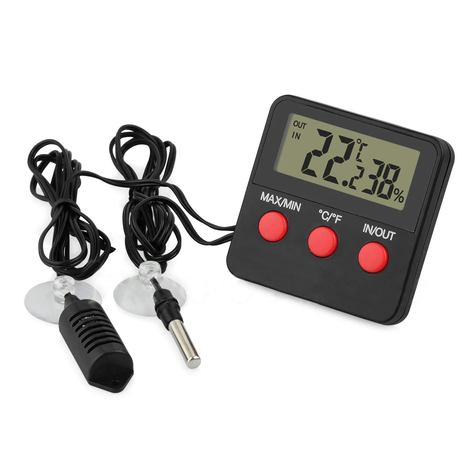

JFBL Hot Digital Thermometer & Hygrometer Combined Gauge With Remote Probe Indoor Outdoor