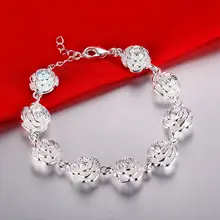 Серебряного цвета цветок цепи для wo мужчин леди милый благородный красивый браслет модные очаровательные ювелирные изделия Свадебная вечеринка, LH028