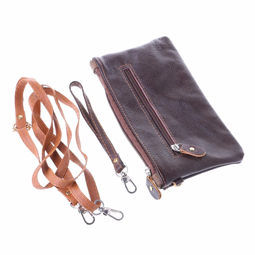 

Men Retro Leather Small Purses and Zipper Wallets Coin Key Card Holder Case Pouch Wrist Bag 20x10.5cm THINKTHENDO