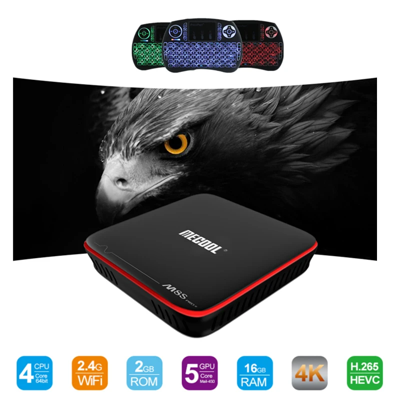 

MECOOL M8S PRO W TV Box Android 7.1 Amlogic S905W 2G RAM DDR3+16G ROM 2.4GHz WiFi Mali-450 Support 4K HD H.265 PK TX Mini 3