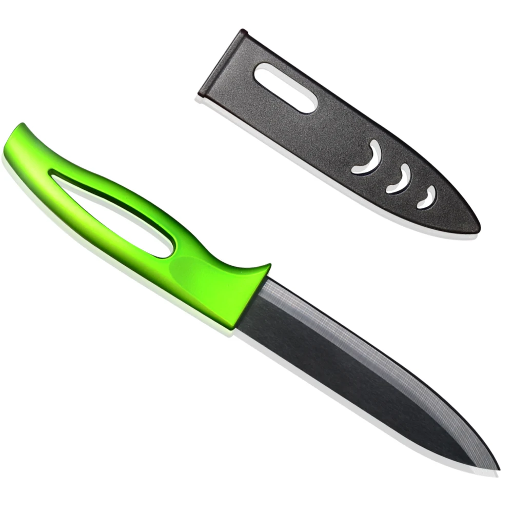 ZEMEN ceramic knife ABS +TPR green handle 5 inch slicing fruit knife