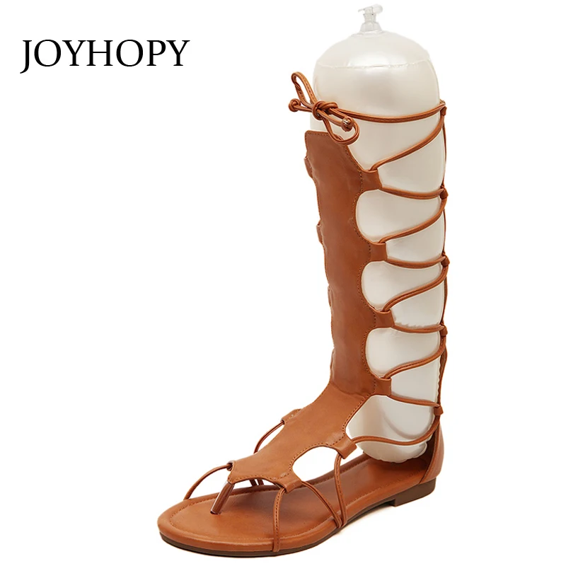 JOYHOPY/2018 летние модные сандалии-гладиаторы на плоской подошве женские ботинки до
