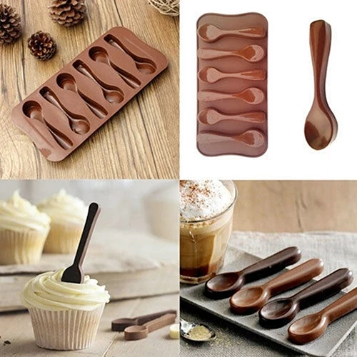 

New arrival! Cake Mold DIY Chocolate Six Spoons Mould Silicone Baking Cake Decorating Topper