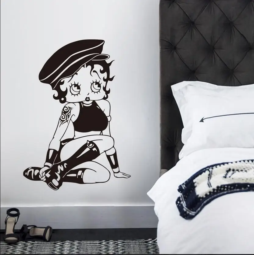 W305 sexy Betty Boop девочки забавная Настенная Наклейка домой Виниловый художественный Декор Стикеры для домашнего декора