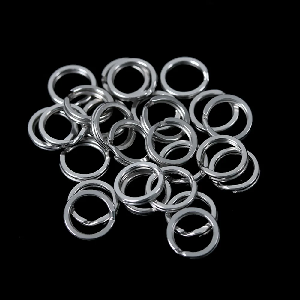 

200pcs Stainless Steel Fishing Hook connector Portable Hanging Snap Split Rings For Fish Swivel Snap Connector