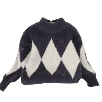 

Thickened Diamond-shaped Sweater for Boys and Girls In Winter