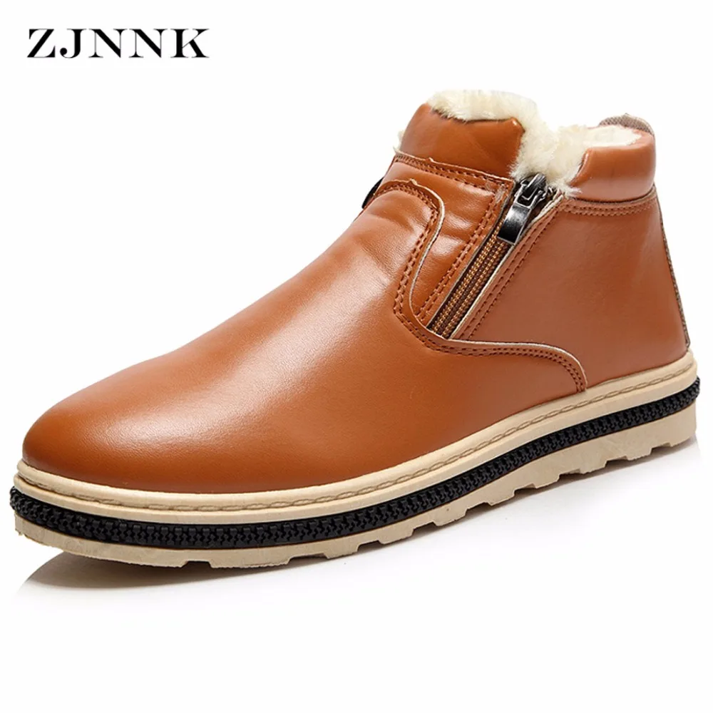 ZJNNK England Style Winter Men Boots Super Warm Male Snow Boots Outdoor ...