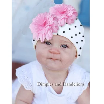 

Floral Dot baby girls hats Newborn Cotton caps children beanie headwear baby beret newborn photography props baggy bonnet