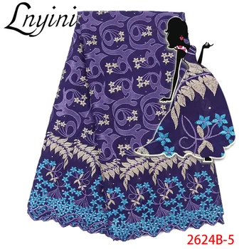 

Embroidered Nigerian Dry Lace African 100% Cotton Lace Fabric Newest Popular Swiss Voile Lace for Bride Wedding Clothes L2624B-5