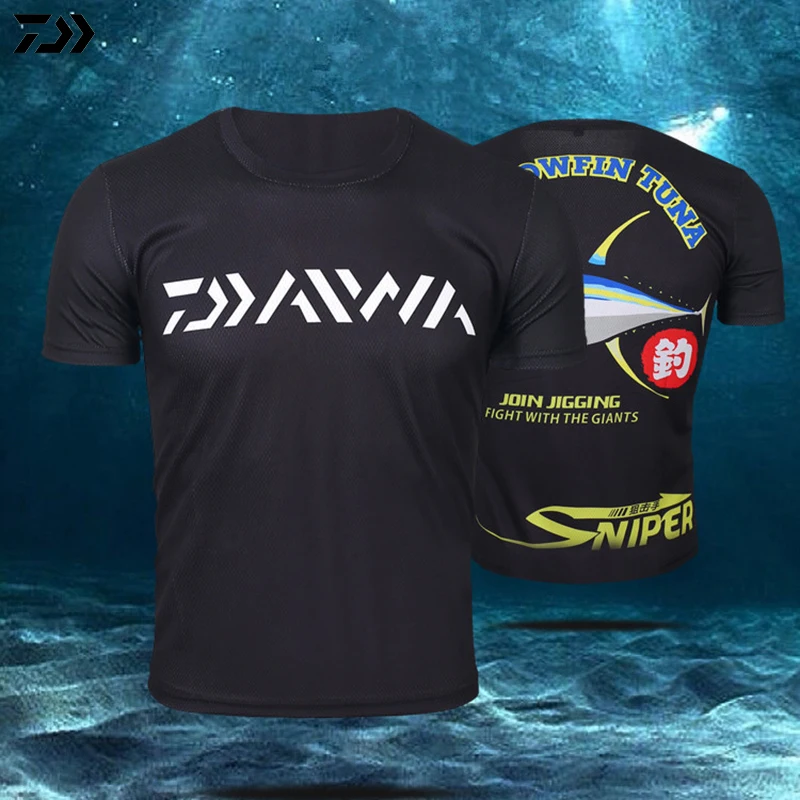 Daiwa одежда для рыбалки летняя футболка дышащая анти-пот Спортивная быстросохнущая футболка анти-УФ Мужская Наружная велосипедная рыболовная футболка