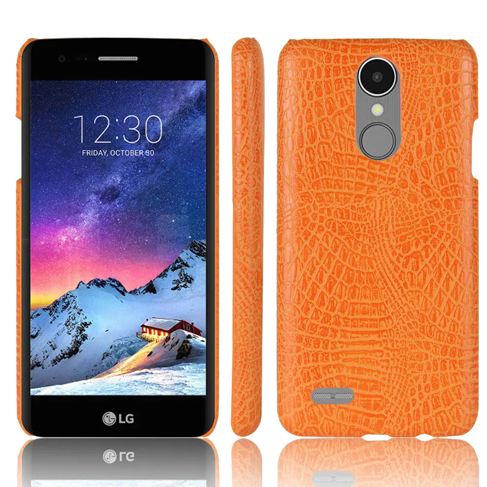 

For LG K8 2017 European Version Case Crocodile Skin Leather Hard Plastic Protective Back Cover for LG K8 2017phone cases