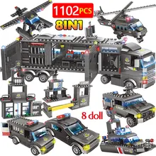 Строительные блоки в военном городском полицейском изоляторе, совместимые WW2 городской спецназ, сборный грузовик, блоки, Развивающие детские игрушки, подарки