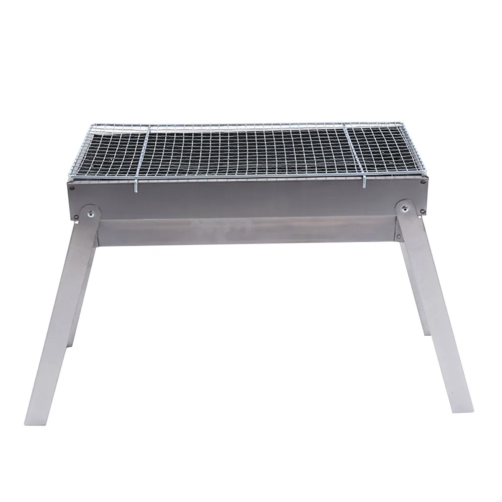 1PC Barbecue Grill Rustproof Foldable Long Service Life Stainless Steel Charcoal Barbeque for Party Patio Outdoor