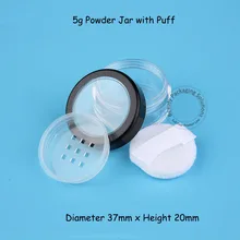 100 шт./лот 5g Пластик баночка для порошковой пудры с буфами на рукавах маломерит на 1/6OZ Для женщин косметическая бутылка с сифтером, с изображением многоразового горшок контейнер