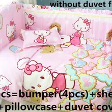 Промо-акция! 6/7 шт. из хлопка с рисунком из мультфильма детские постельные принадлежности для кроватки набор бампер кровати детского постельного белья, 120*60/120*70 см