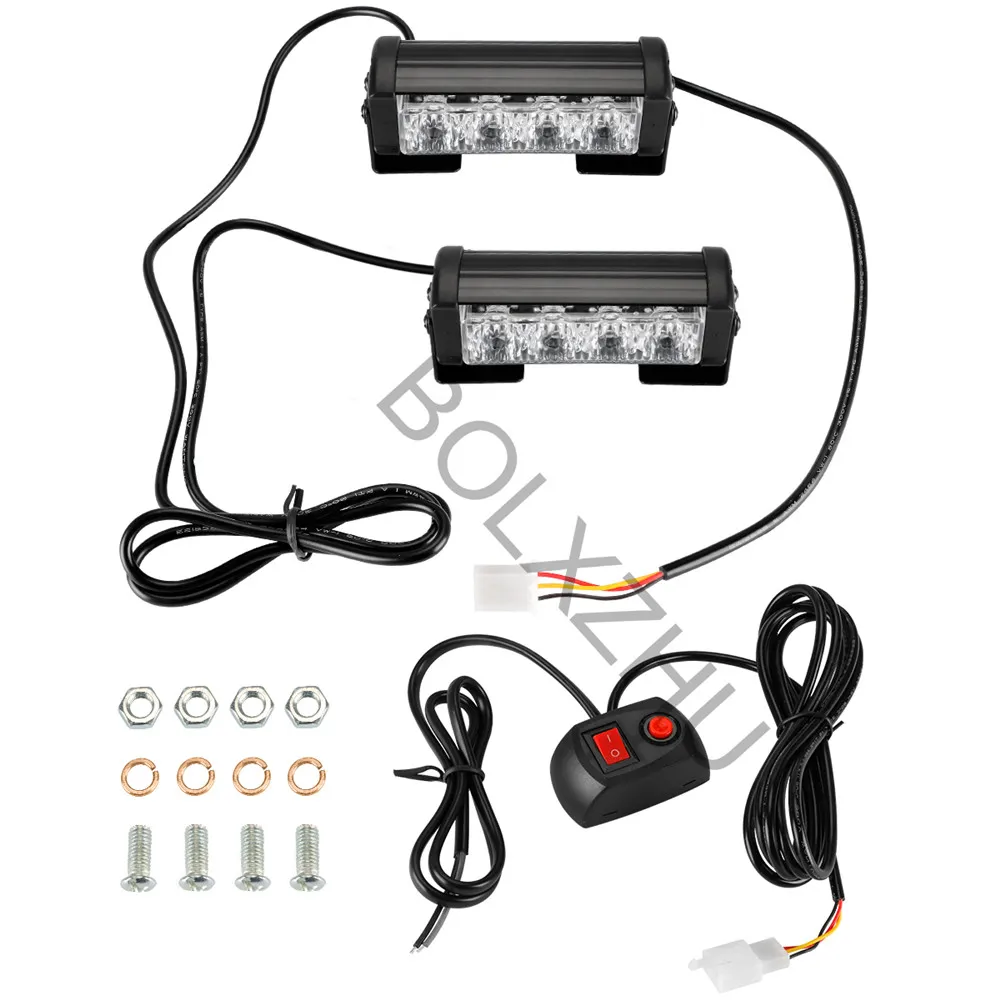 2x4 светодиодный Strobe Light тележки автомобиля Передняя решетка аварийного лампы-вспышки бар Предупреждение внимание свет безопасности