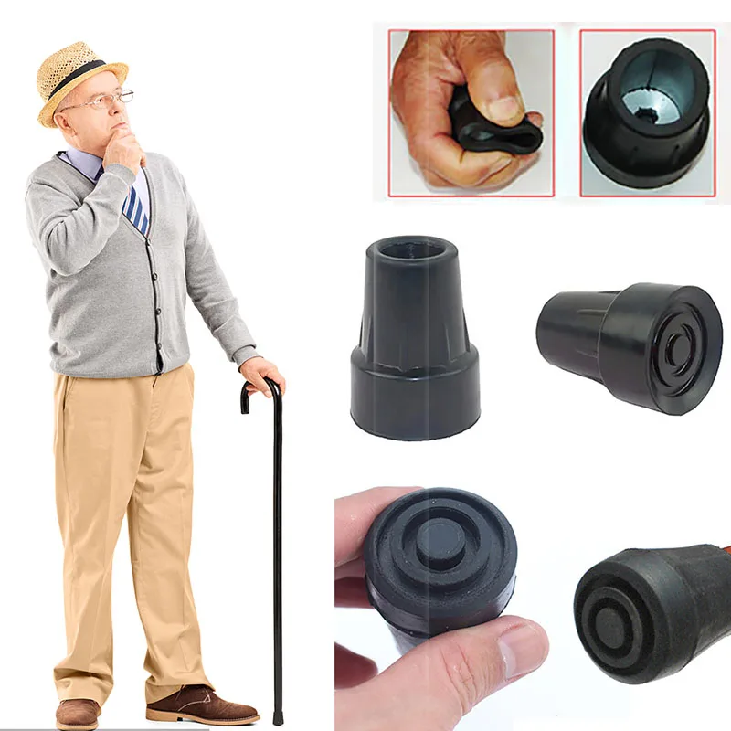 

Useful Practical Portable Heavy Duty 25mm Walking Stick Rubber Ferrules Cane Non-slip Crutch Grip Tip Ends Sports Hiking Camping