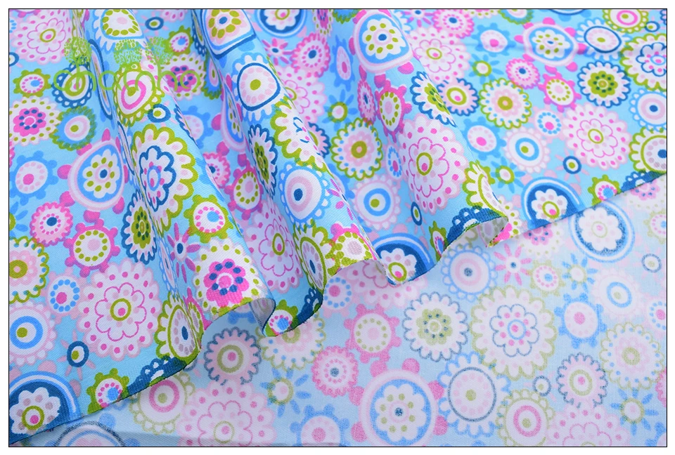 Chainho, серия Lively Blue Floral, саржевая хлопковая ткань с принтом, для рукоделия, шитье, простыня для детей и малышей, подушка, материал cc302