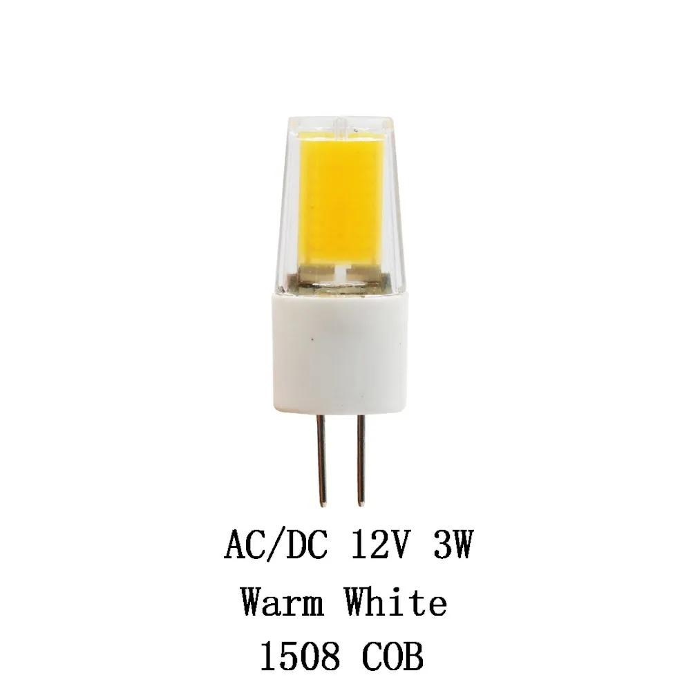 G4 3W светодиодный мини-светильник AC/DC 12V AC 110/230V Светодиодный светильник G4 Светодиодный светильник SMD2835 COB1508 - Испускаемый цвет: COB12V WW