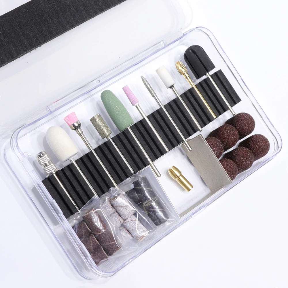 

32 Types Professional Manicure Pedicure Set Electric Nail Art Drill Kit Bit File Grinding Silicone Tools Sand Cap SAstz-220DMT