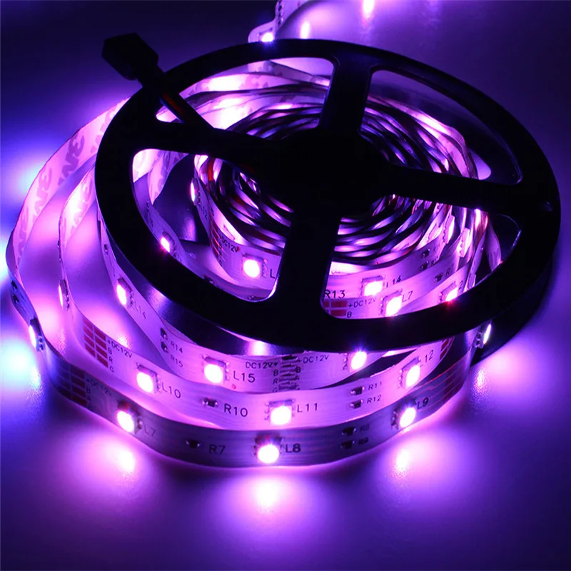 DC12V-Led-Strips-5050-5M-150Leds-RGB-Non-Waterproof-Flexible-Led-Tape-7-Colors-For-Home