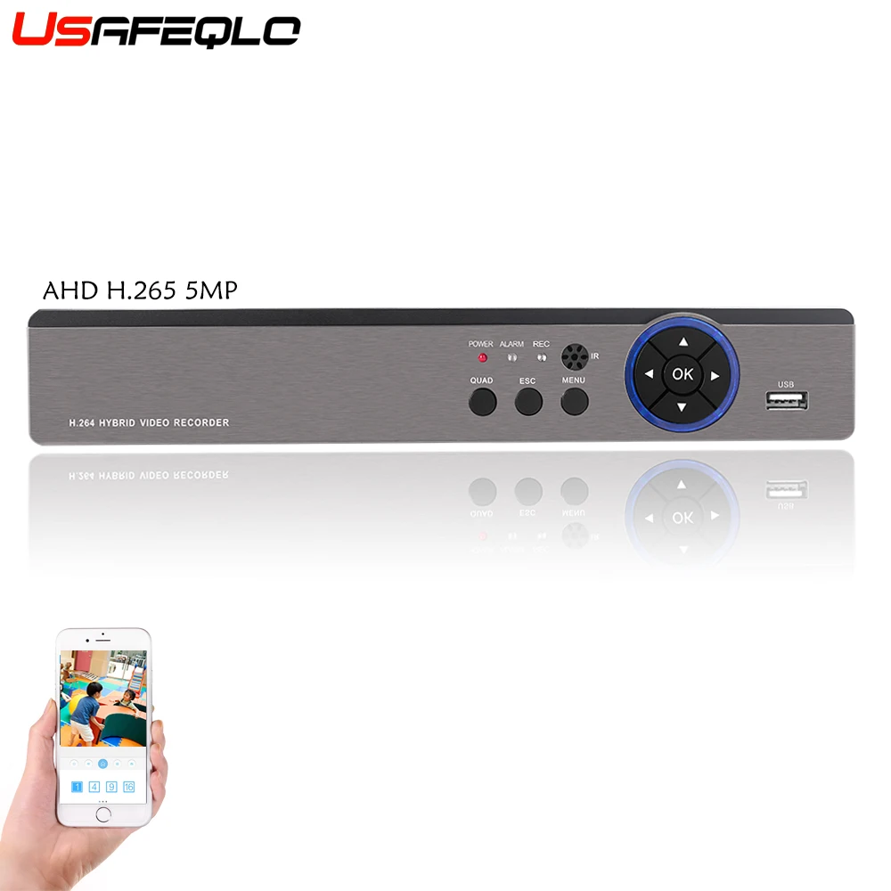 5 в 1 H.265 5MP AHD DVR NVR XVR CCTV 4Ch 8Ch 1080P 3MP 5MP гибридная камера безопасности DVR рекордер Onvif RS485 Coxial контроль P2P