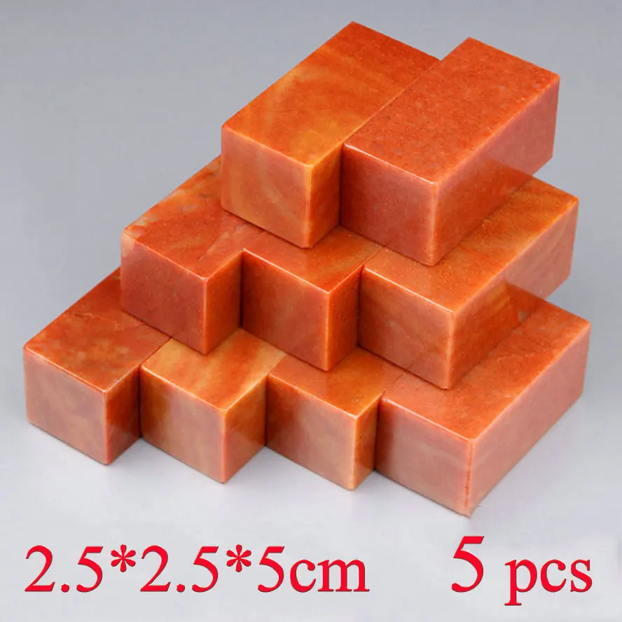 

5 pcs Blank Chinese Stamp Stone Tradition Painting Calligraphy Seal Stone Engraving Chinese Carving art Set