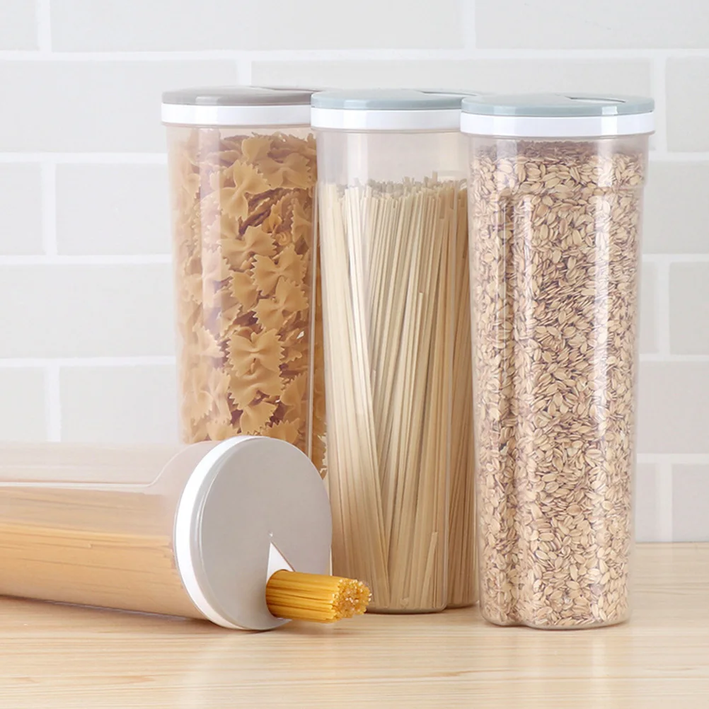 

Kitchen Grain Storage Pot Transparent Plastic Kitchen Cereal Crisper Container Noodles Box with Lid for Dry Food Rice Oatmeal