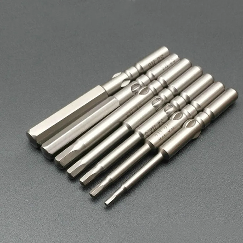 7Pcs 60mm Hex Bit S2 Alloy Steel Hexagon Screwdriver Bits Set for DC Powered Electric