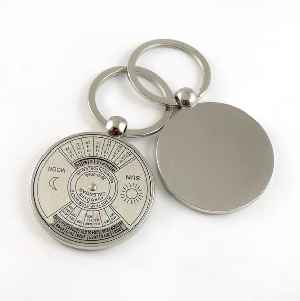 

Creative Gifts Perpetual Calendar Keychain Metal 50 Years Calendar Keyring Key Chain Chinese And English Fonts