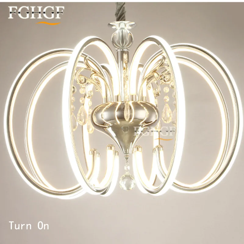 

Modern Brief Crystal Chandelier Light Lustres Lustre Lamparas Lighting Fixture LED Round Lamp Living Room Restaurant Lamps