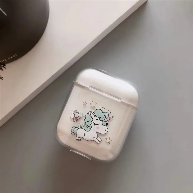Чехол с мультяшным единорогом для Airpods милый чехол наушников AirPods аксессуары