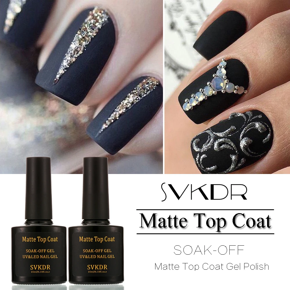 SVKDR 10ML UV Gel Polish Matte Top Coat Soak Off Gel Nail Polish Super