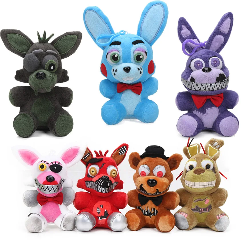 7 Pçs Lote 14 Cm Pesadelo Freddy Foxy Springtrap Fnaf Bonnie Brinquedos