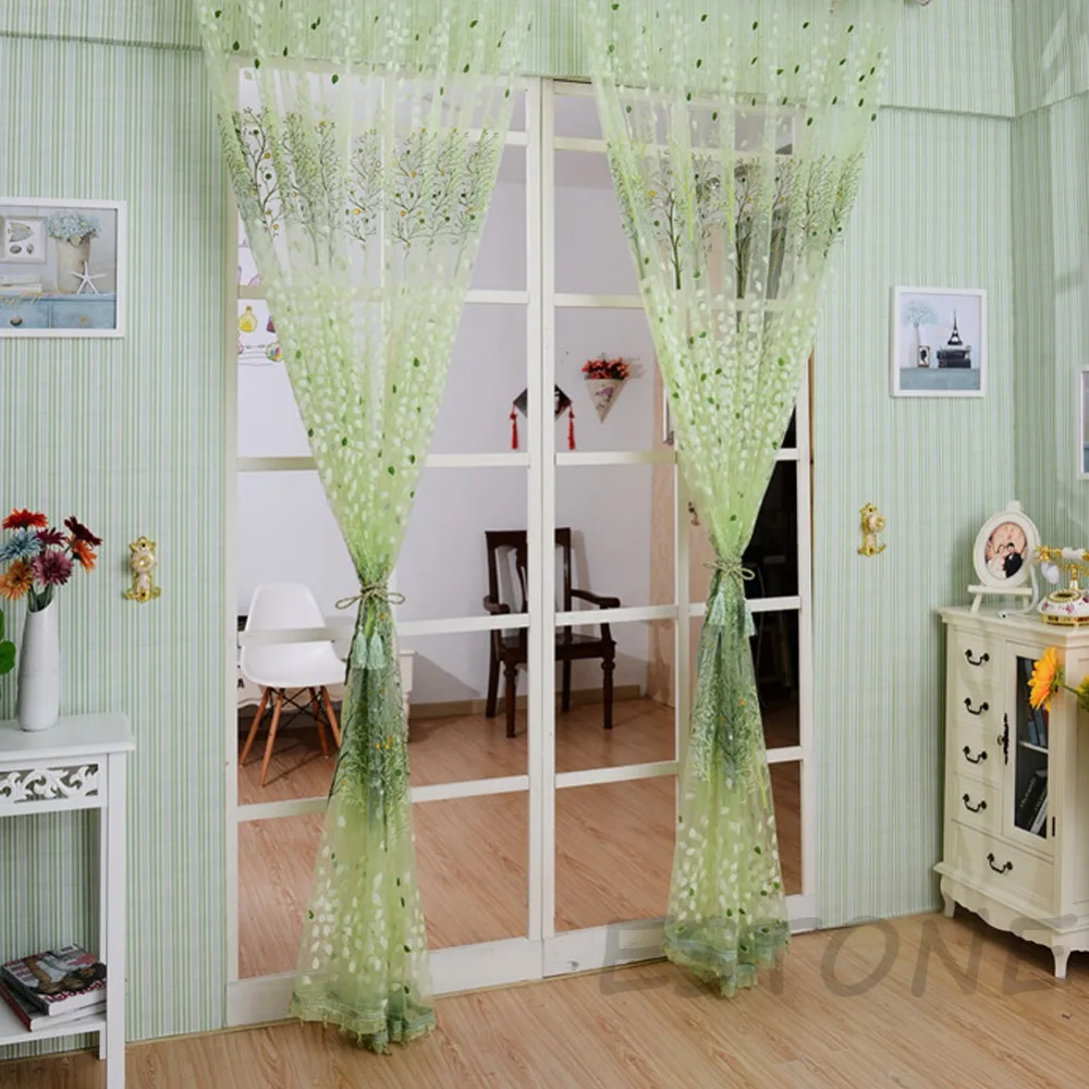 Online kopen wholesale sheer groene gordijnen uit china sheer ...
