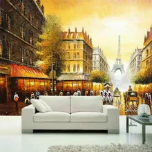 Франция Эйфелева башня золотые Парижские Настенные обои для гостиной обустройство дома Современные обои фон, картина Фреска