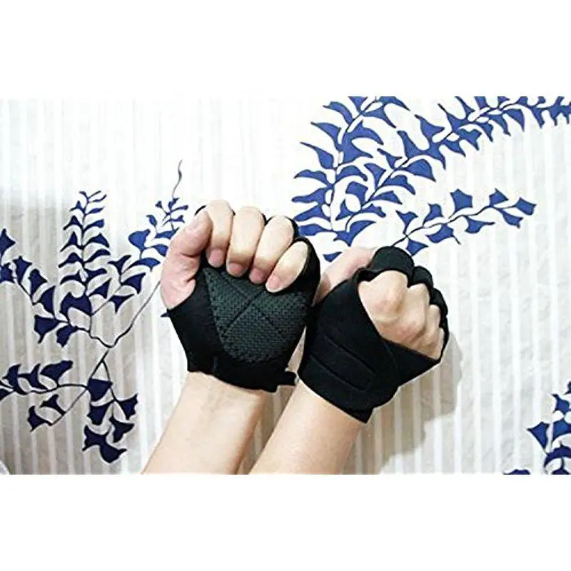 Mounchain Black Gym Body Building Training Fitness Gloves Sports Weight Lifting Gloves Exercise Cycling For Men And Women