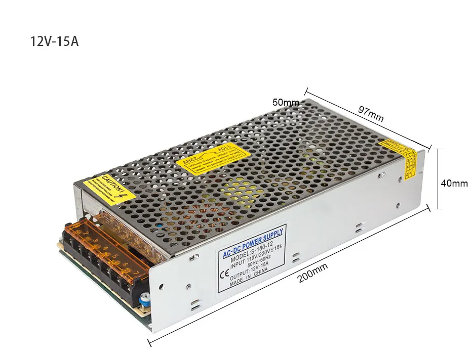 Светодио дный Трансформаторы освещения DC12V светодио дный огни драйвер для Светодиодные ленты коммутации Питание 15 Вт 24 Вт 60 Вт 100 Вт 120 Вт 180