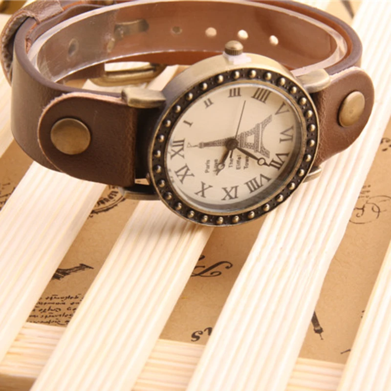 

Cindiry New Brand Wemon Quartz Wrist Watch Eiffel Tower Pendant Analog WristWatch Gift S0S08 P10
